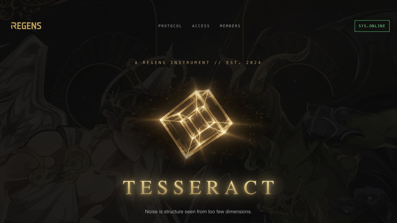 Regens Studio Tesseract digital experience